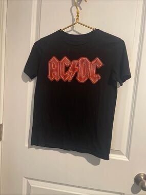 AC/DC Black Tee with Red-Orange Logo Kids L